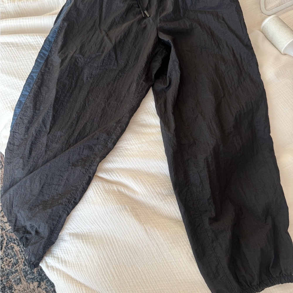 Athleta Black w/ blue stripe Track Pants